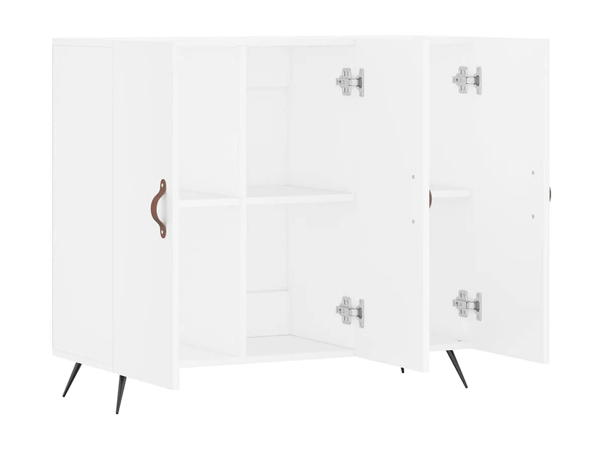 Buffet blanc 90x34x80 cm bois d'ingénierie QWE49090