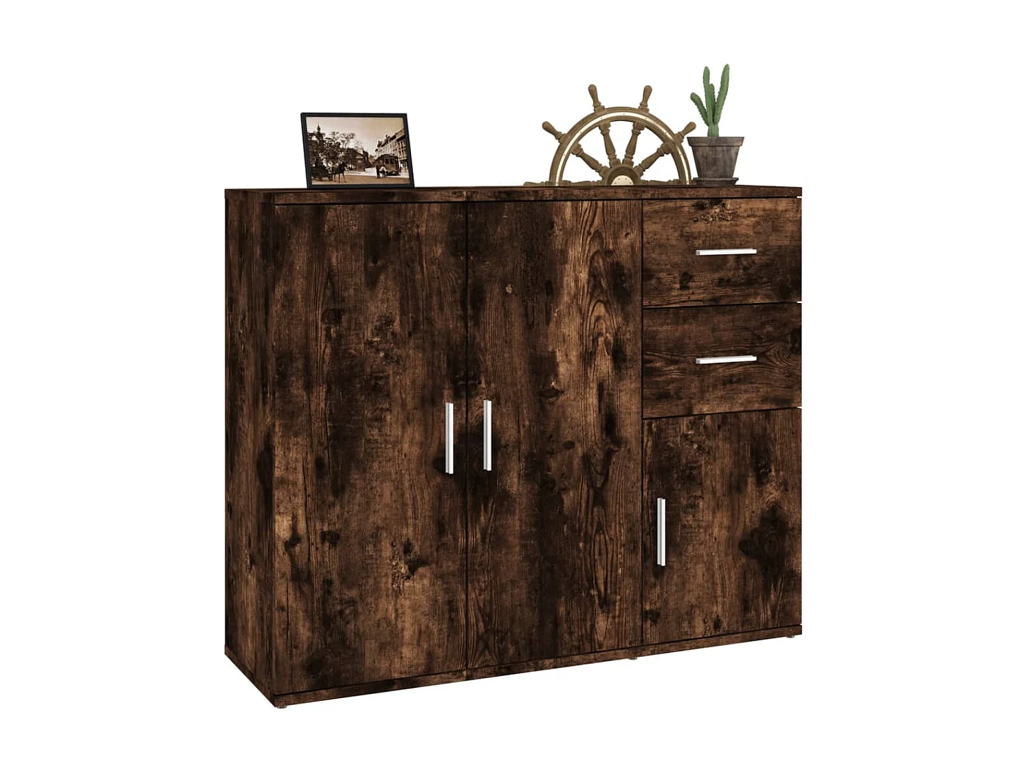 Buffet Chêne fumé 91x29,5x75 cm Bois d'ingénierie EGER49713