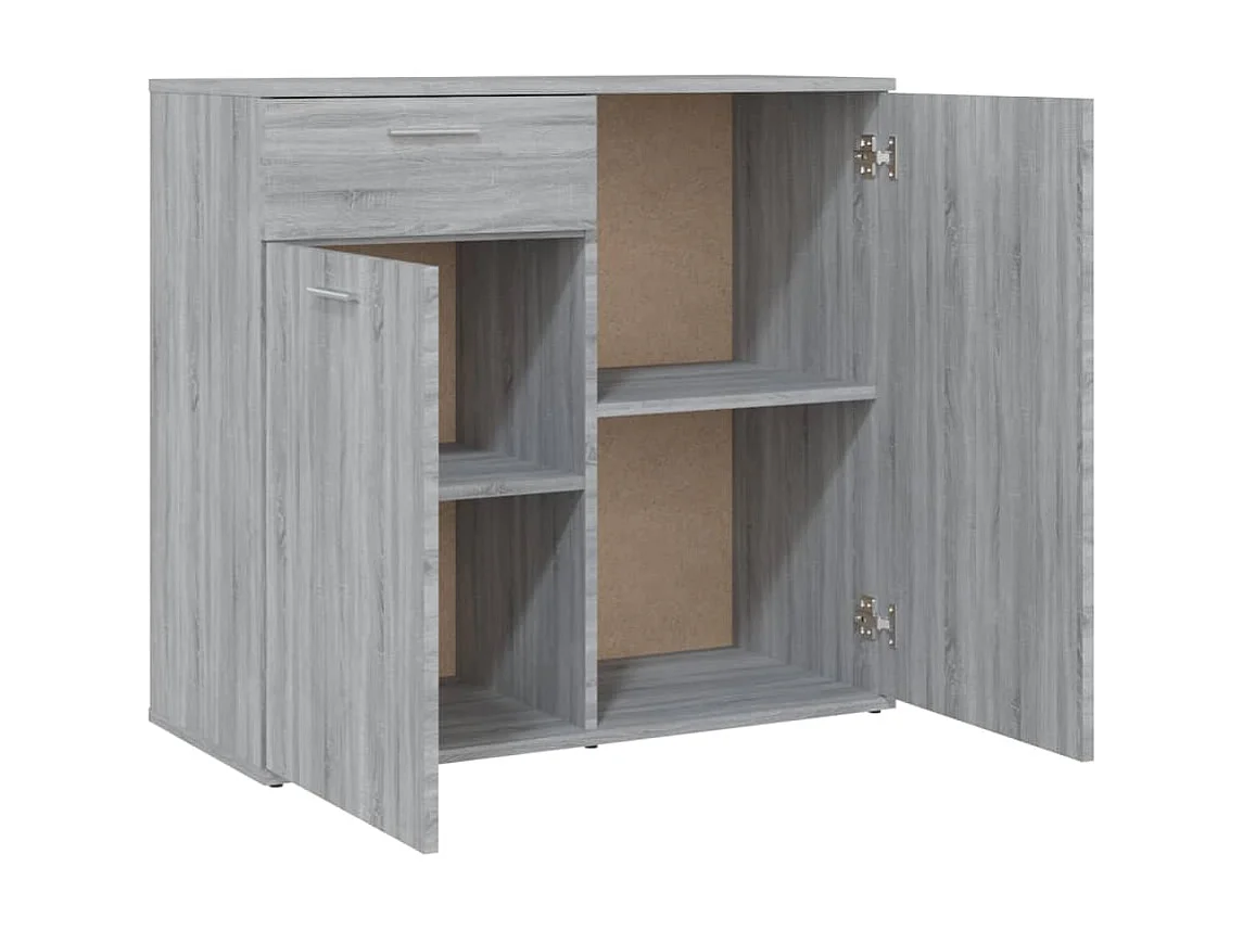 Dressoir 80x36x75 cm bewerkt hout grijs sonoma eikenkleurig NL984962