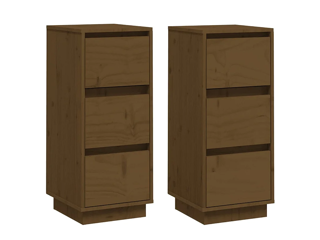 Aparadores 2 pcs 32x34x75 cm pinho maciço castanho mel PT458162