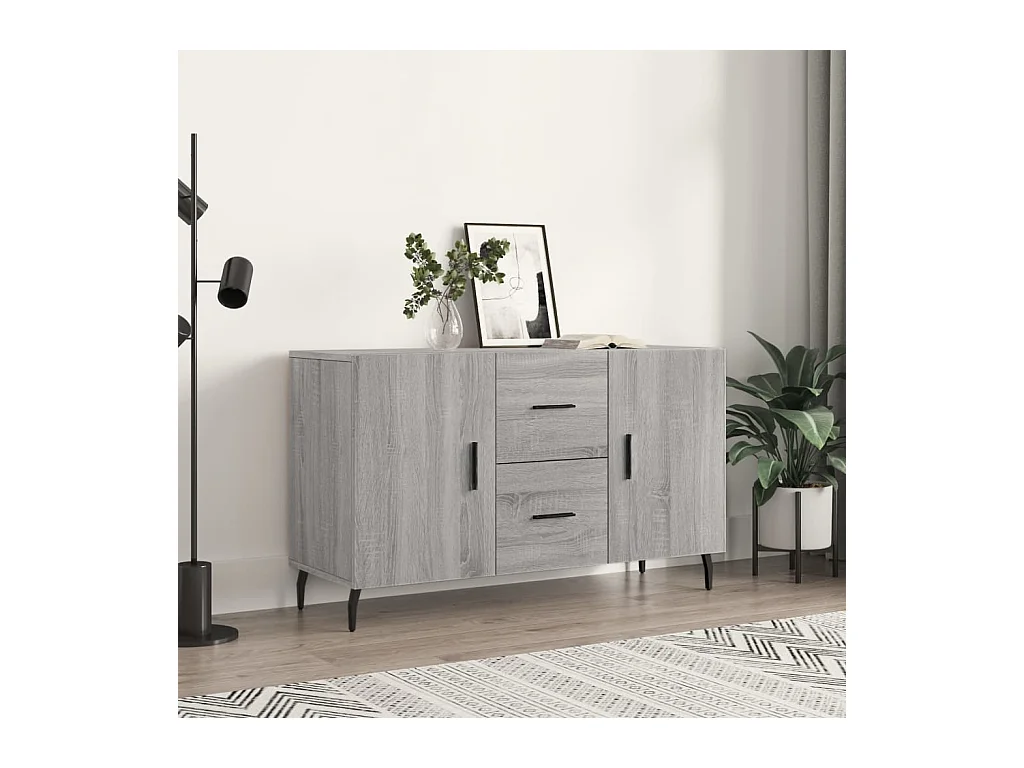 Buffet sonoma gris 100x36x60 cm bois d'ingénierie QWE72492