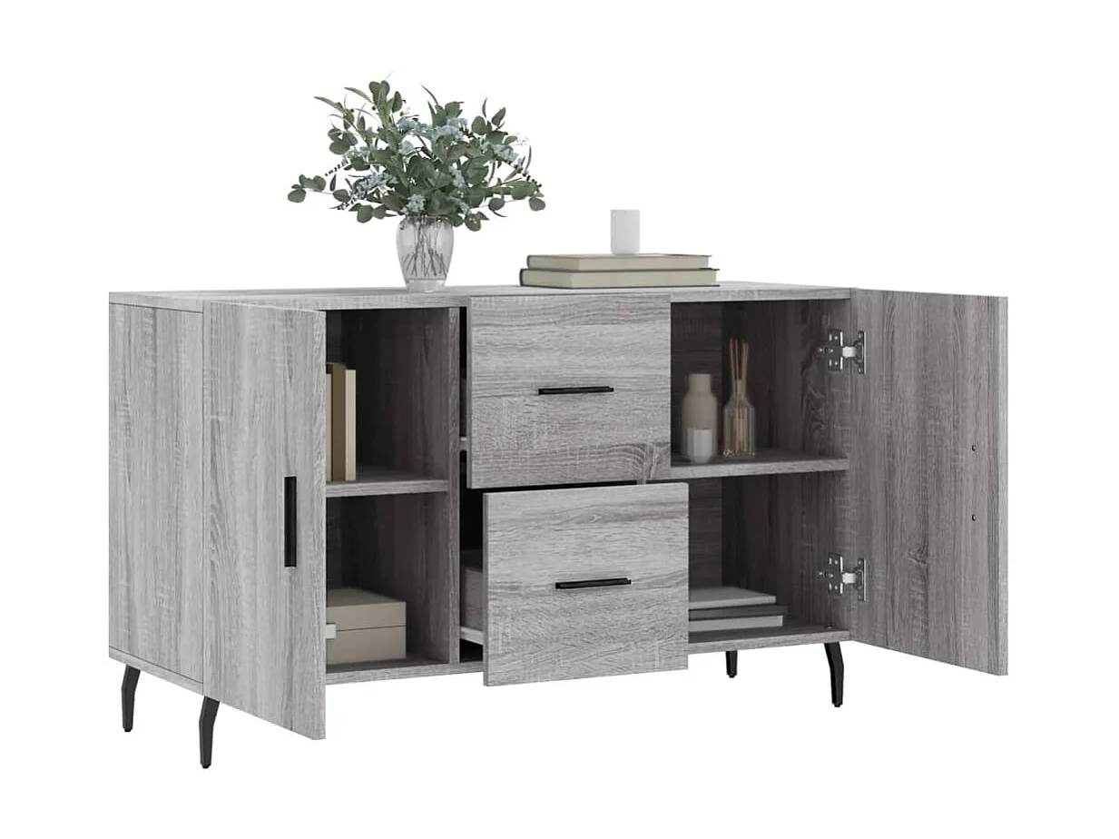 Buffet sonoma gris 100x36x60 cm bois d'ingénierie QWE72492