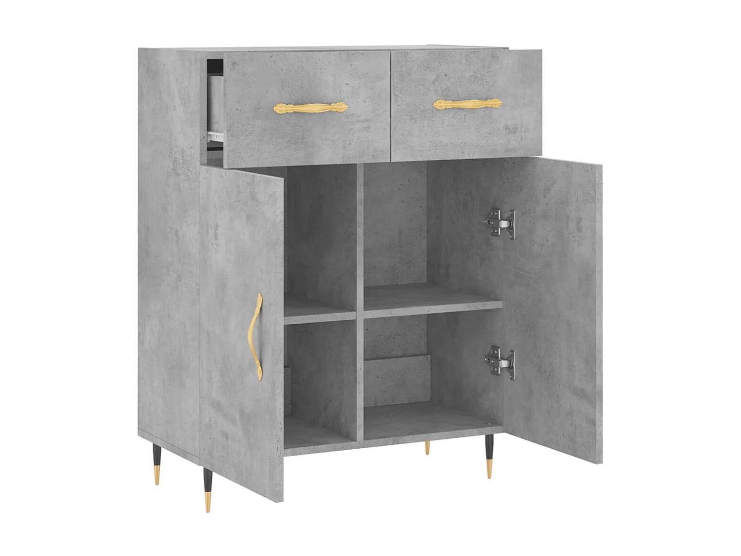 Aparador de madera de ingeniería gris hormigón 69,5x34x90 cm ES25526