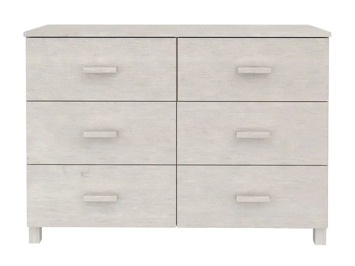 Dressoir HAMAR 113x40x80 cm massief grenenhout wit NL312002