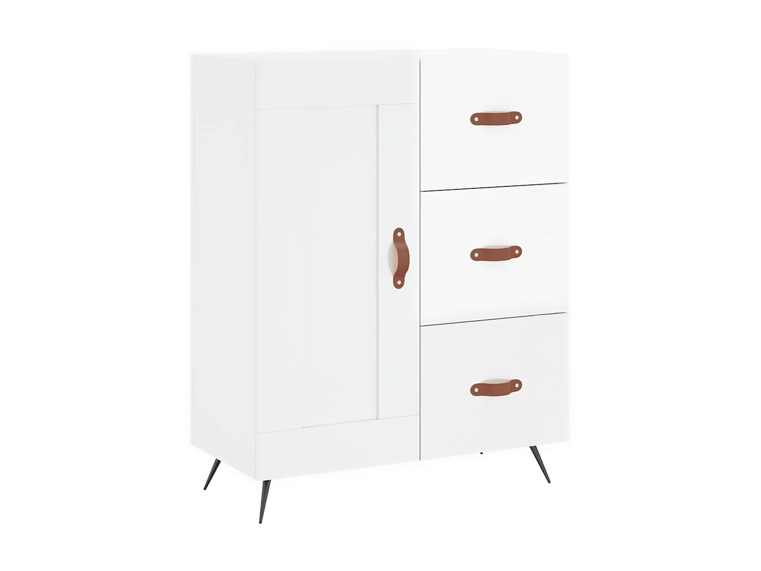 Buffet Blanc brillant 69,5x34x90 cm Bois d'ingénierie QWE22945