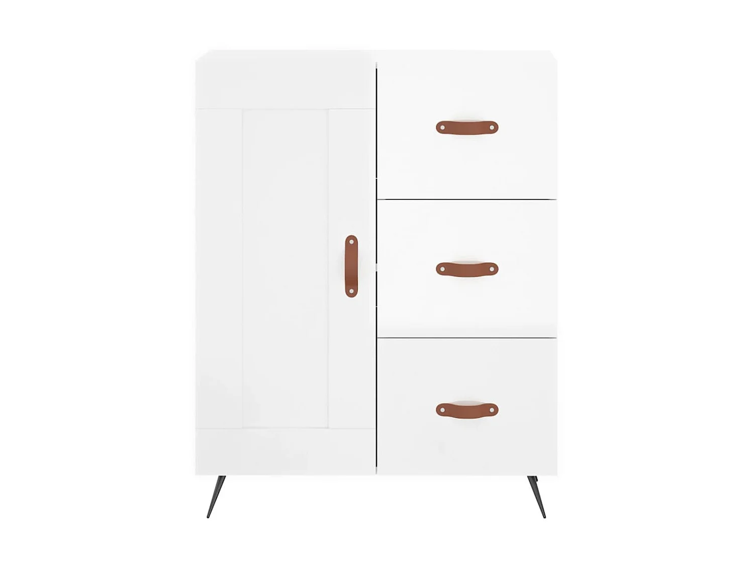 Dressoir 69,5x34x90 cm bewerkt hout hoogglans wit NL309797