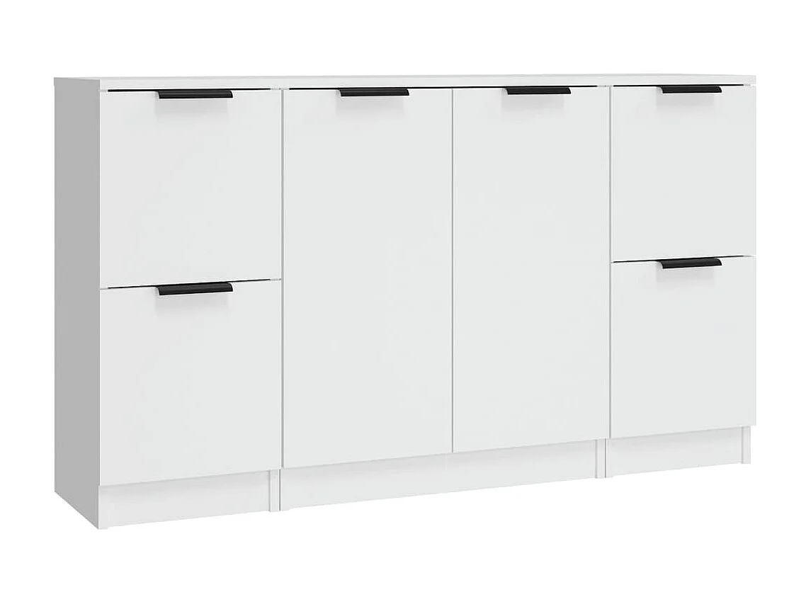 Buffets 3 pcs Blanc Bois d'ingénierie EGER44675