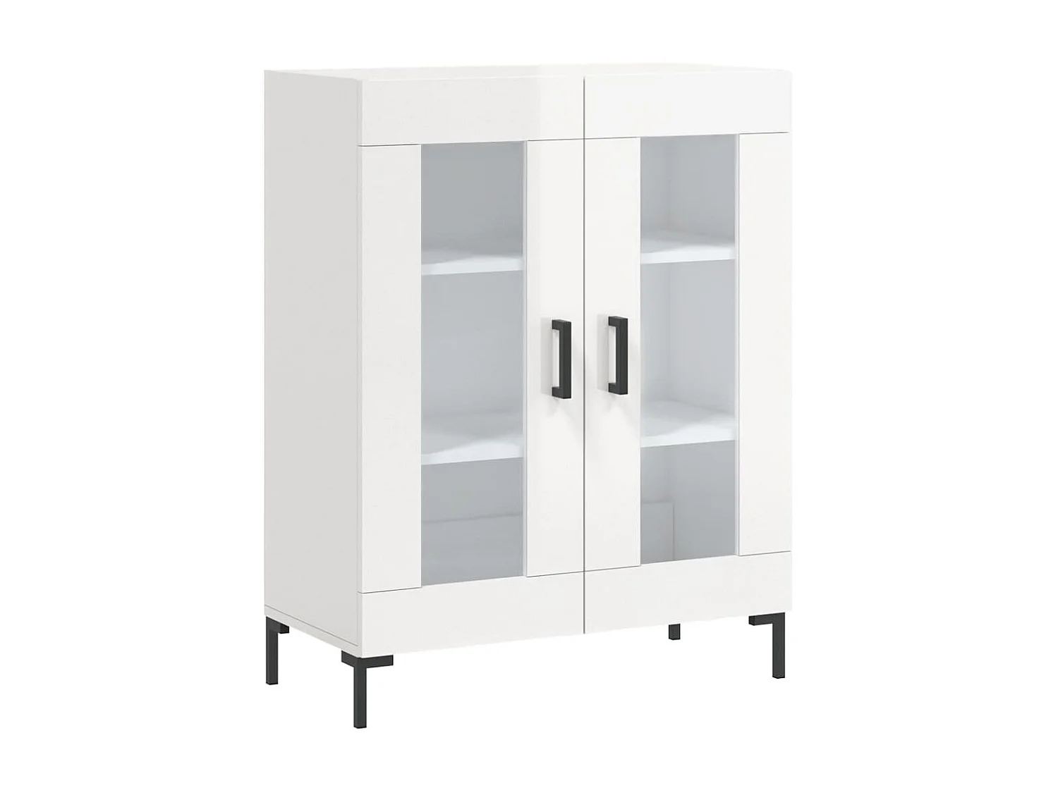 Dressoir 69,5x34x90 cm bewerkt hout hoogglans wit NL246799