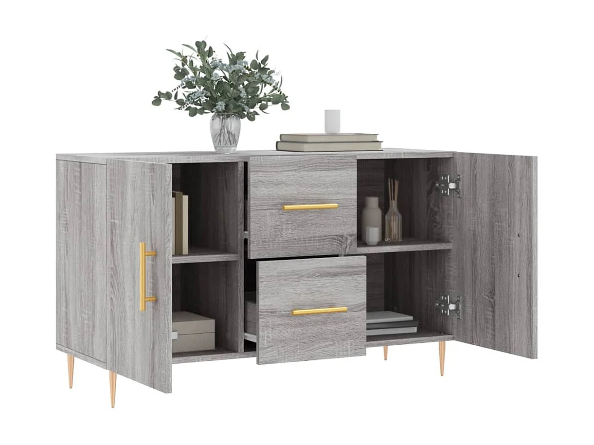 Buffet sonoma gris 100x36x60 cm bois d'ingénierie QWE80282