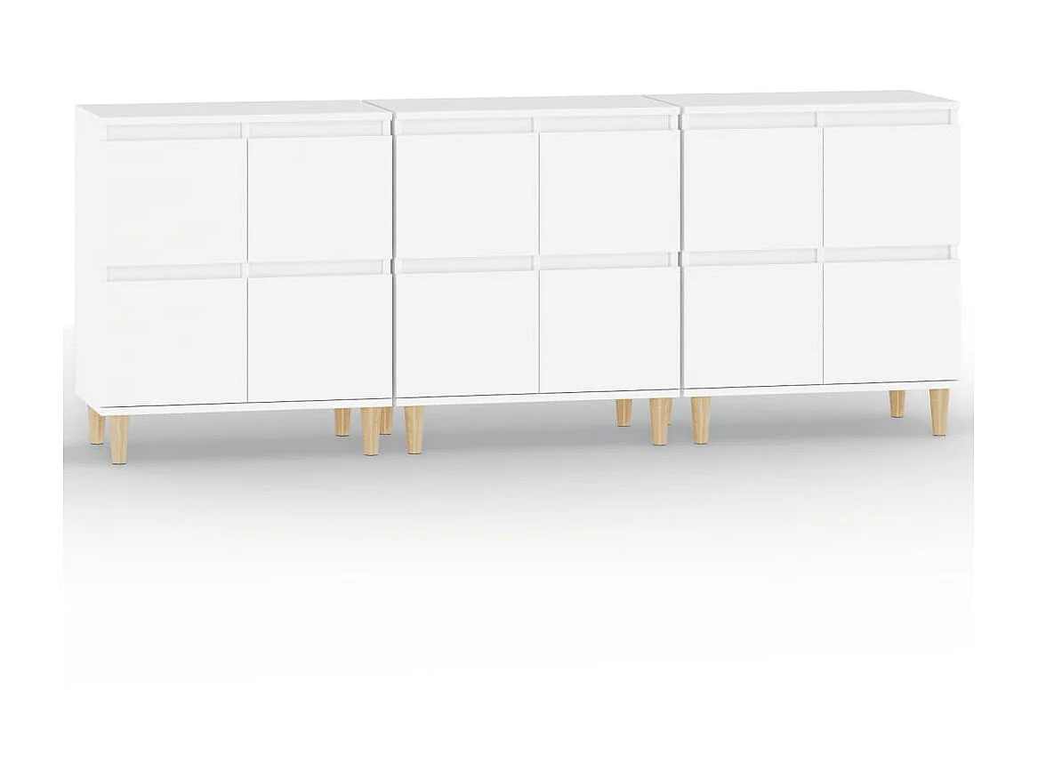 Buffets 3 pcs blanc 60x35x70 cm bois d'ingénierie EGER35162