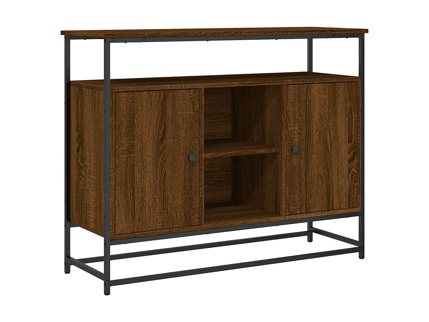 Buffet chêne marron 100x35x80 cm bois d'ingénierie QWE88066