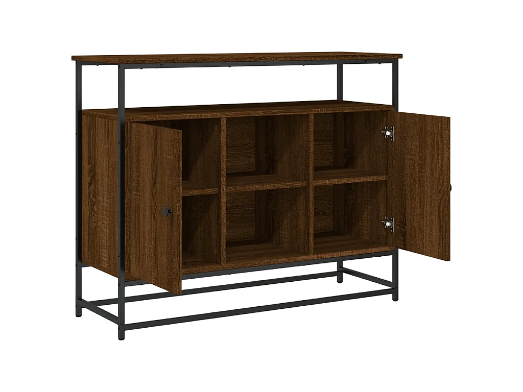 Buffet chêne marron 100x35x80 cm bois d'ingénierie QWE88066
