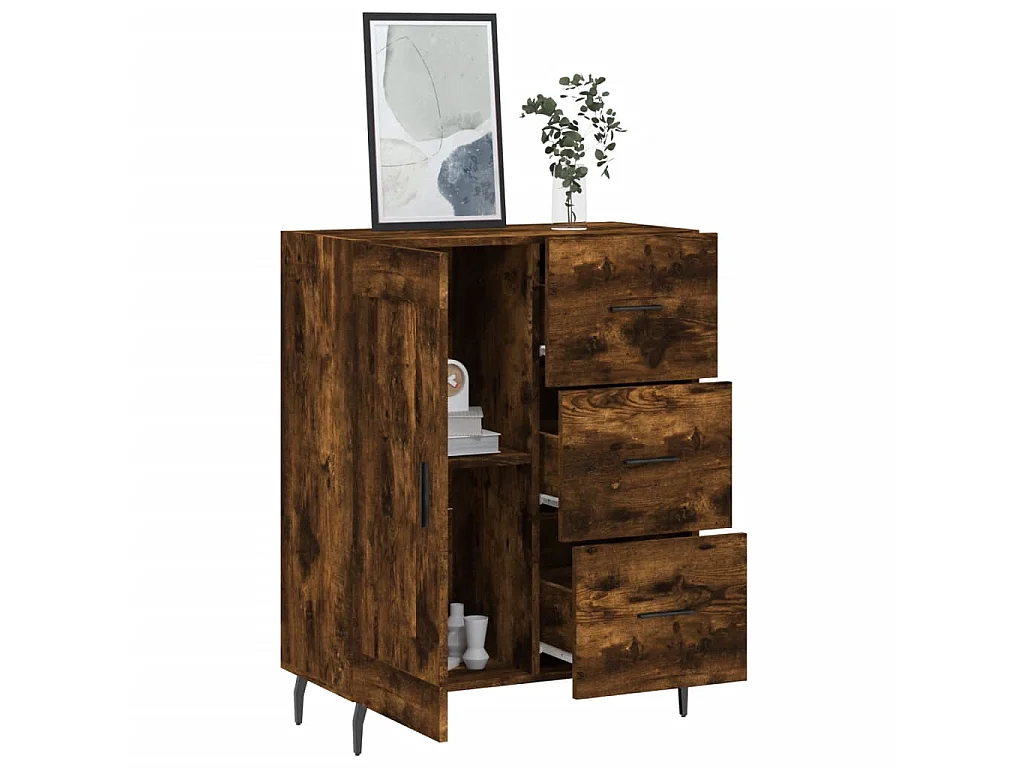 Aparador 69,5x34x90 cm derivados de madeira cor carvalho fumado PT403577