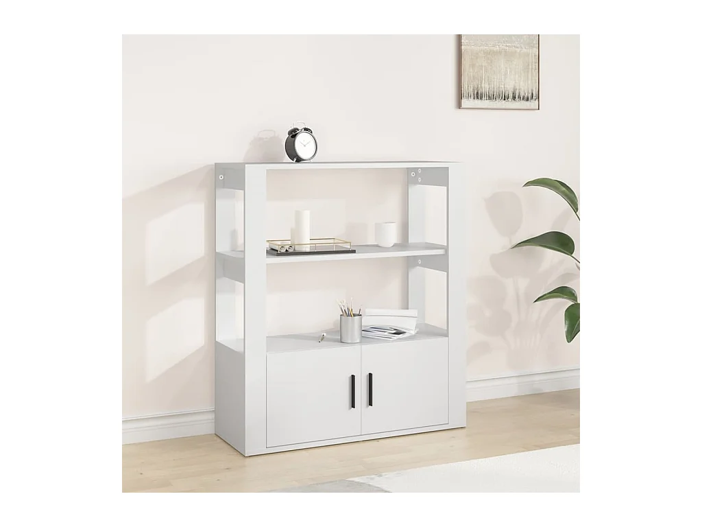 Buffet Blanc 80x30x90 cm Bois d'ingénierie EGER48112