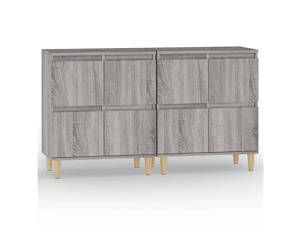 Buffets 2 pcs sonoma gris 60x35x70 cm bois d'ingénierie EGER51367