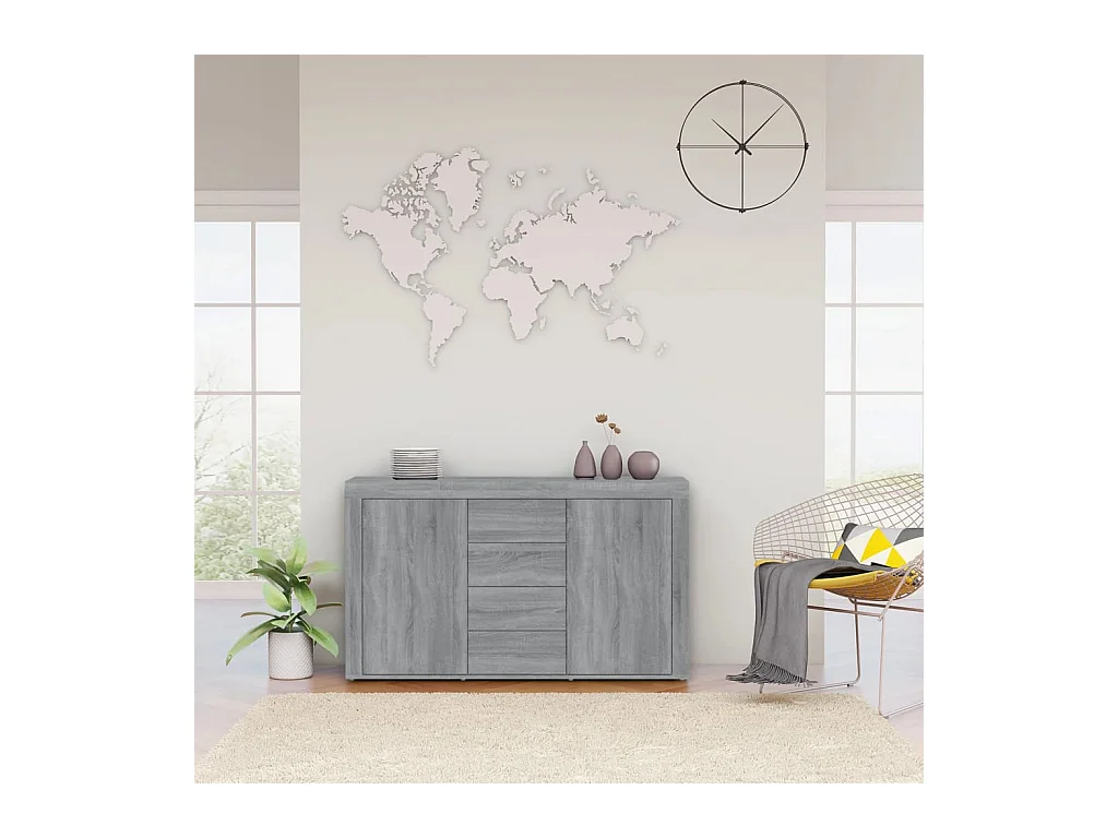 Buffet Sonoma gris 120x36x69 cm Bois d'ingénierie EGER56609
