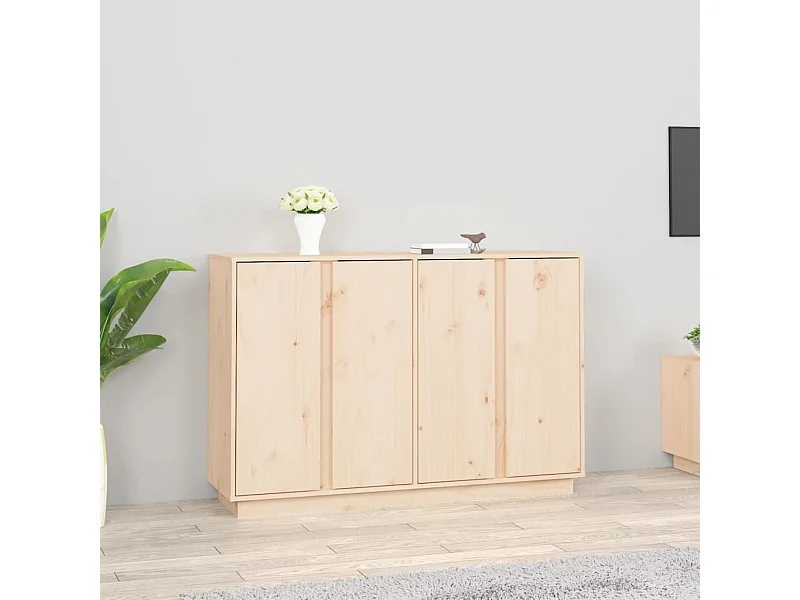 Aparador de madera maciza de pino 120x35x80 cm ES46645