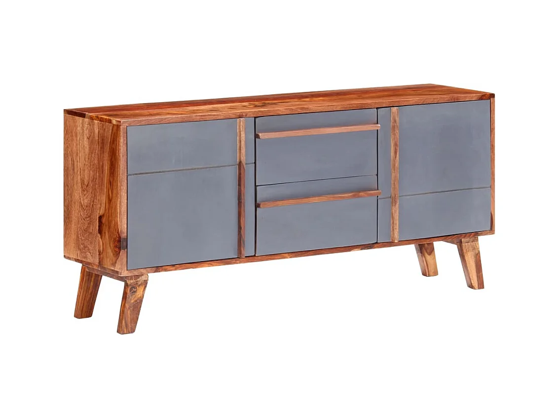 Buffet gris 120x30x55 cm bois massif EGER54590