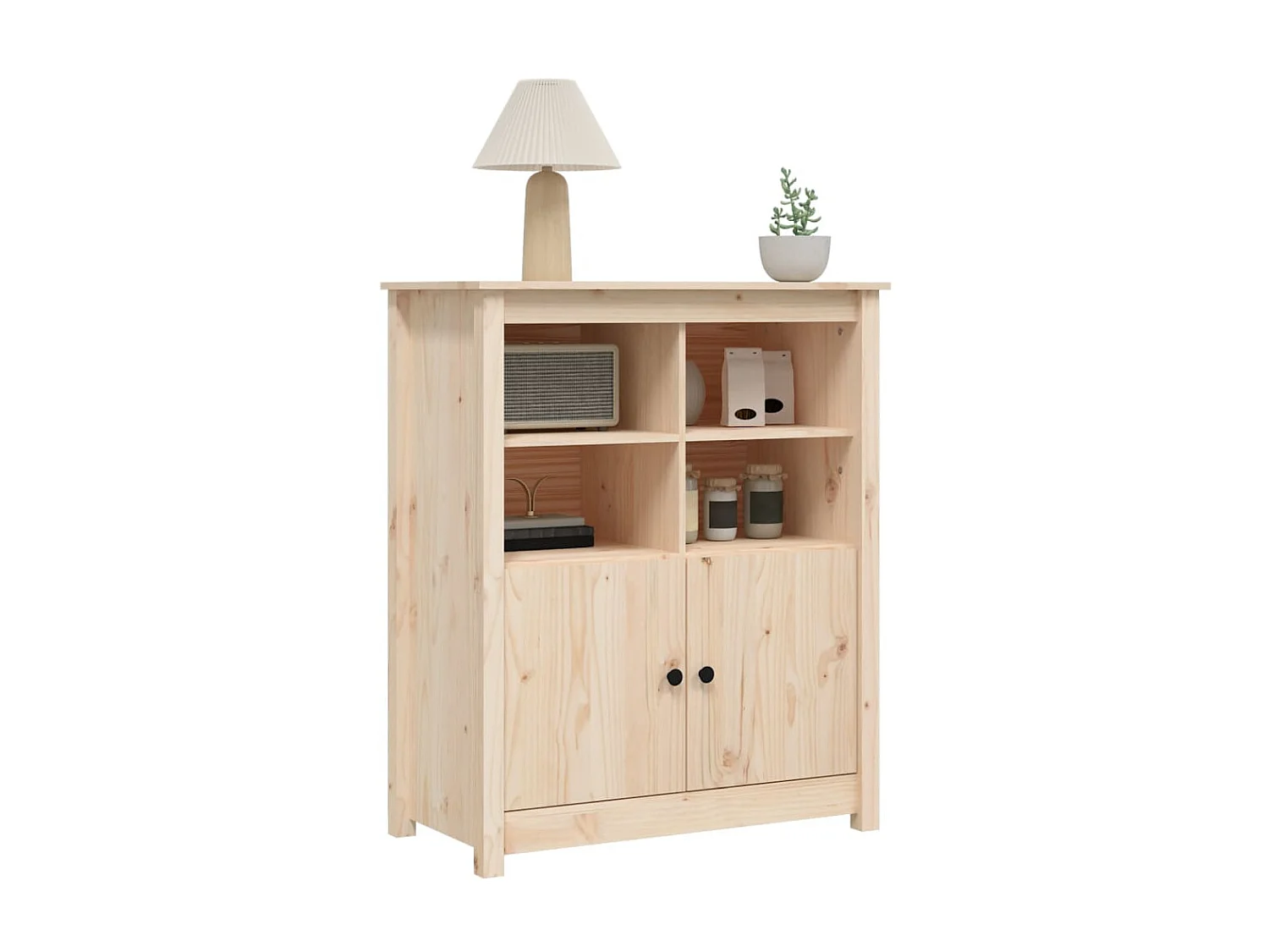 Aparador de madera maciza de pino 83x41,5x100 cm ES93306