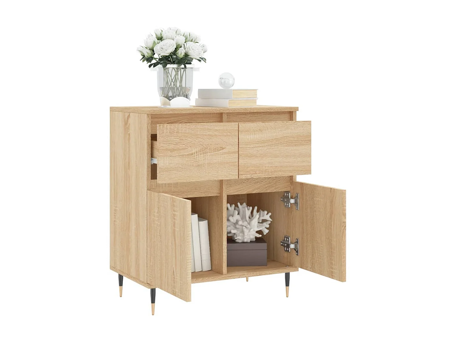 Buffet Chêne sonoma 60x35x70 cm Bois d'ingénierie QWE86032