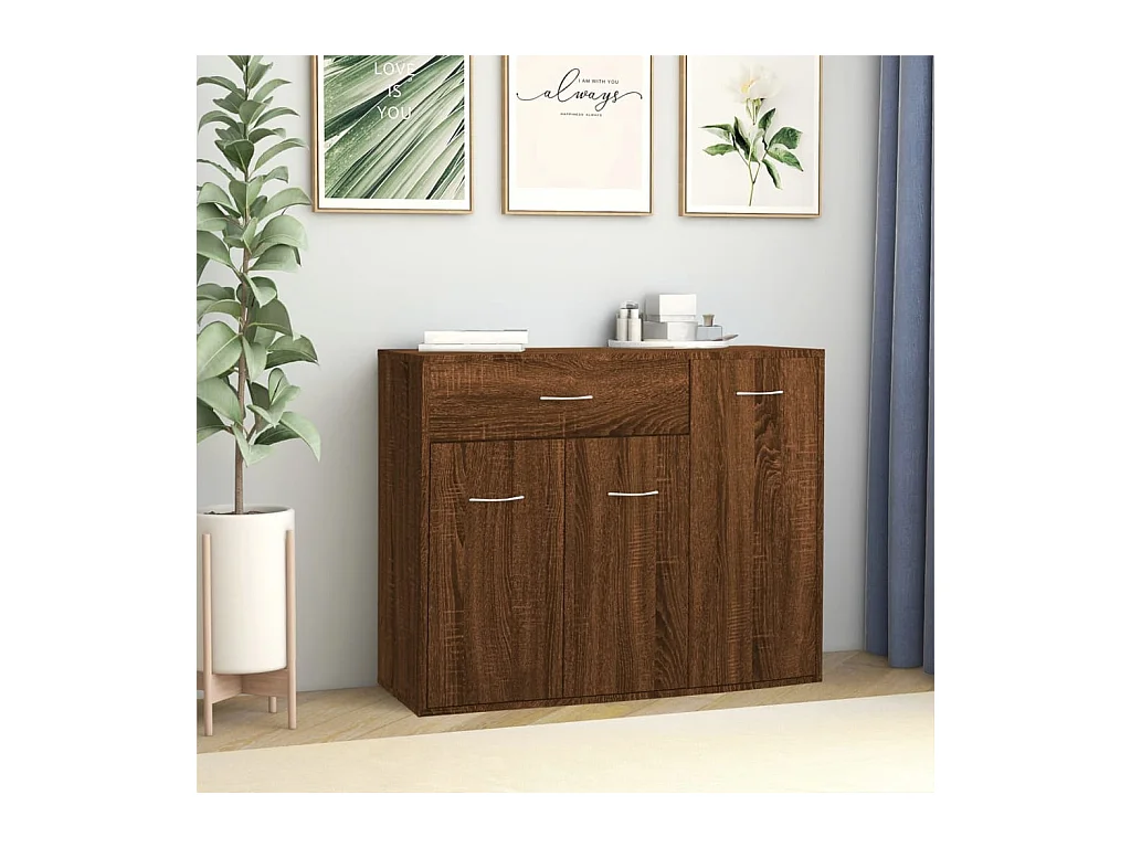 Buffet Chêne marron 88x30x70 cm Bois d'ingénierie EGER73409