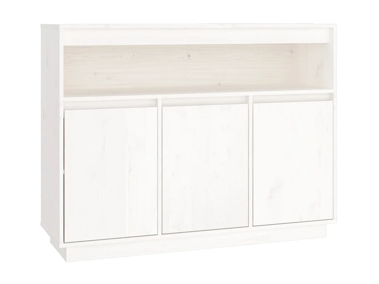 Buffet Blanc 104,5x34x80 cm Bois massif de pin QWE63247