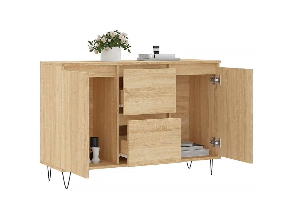 Aparador de madera de ingeniería roble Sonoma 104x35x70 cm ES36833