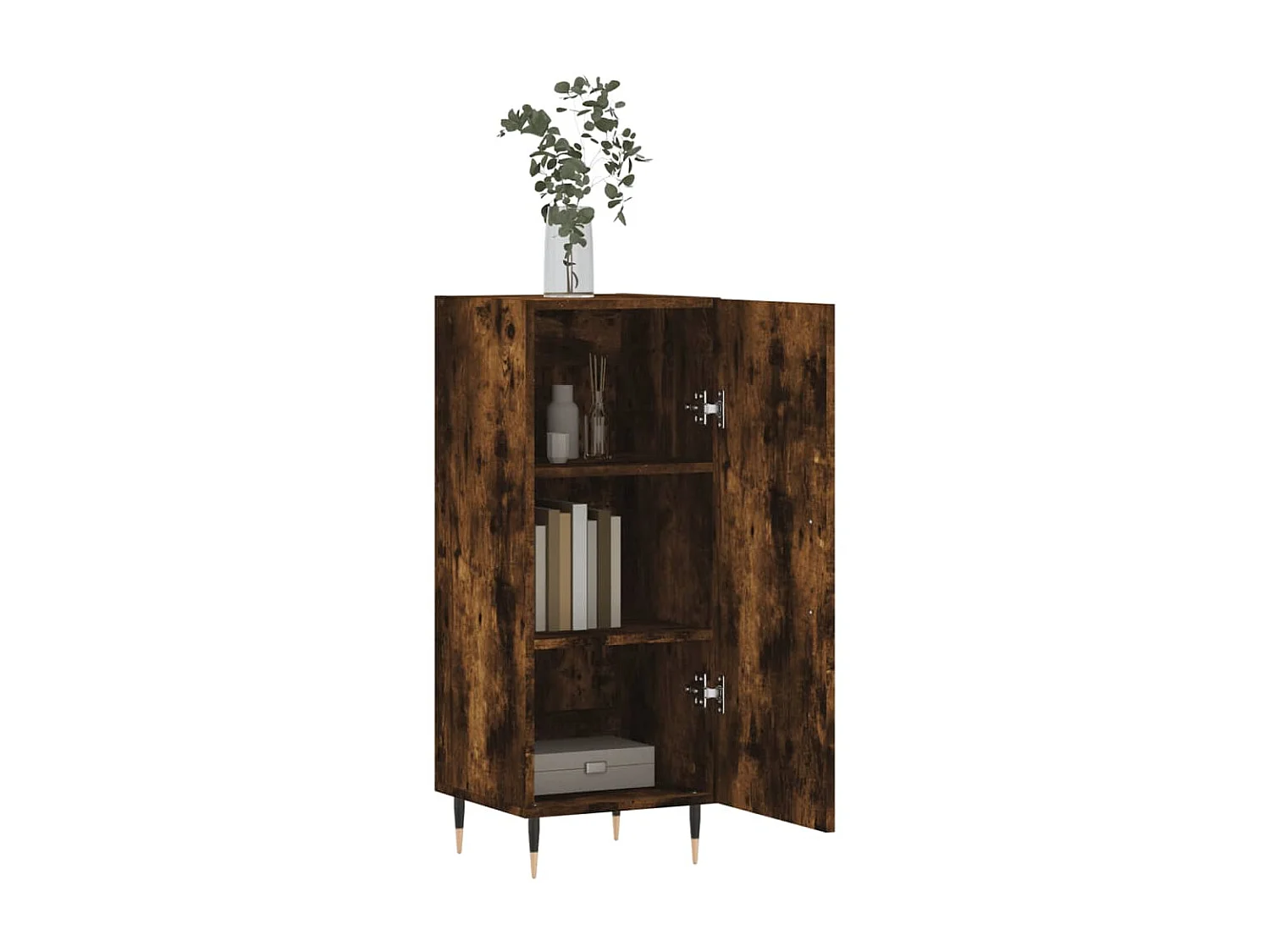 Buffet Chêne fumé 34,5x34x90 cm Bois d'ingénierie QWE81716