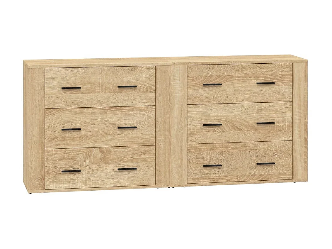 Aparadores 2 piezas madera contrachapada color roble sonoma ES46617