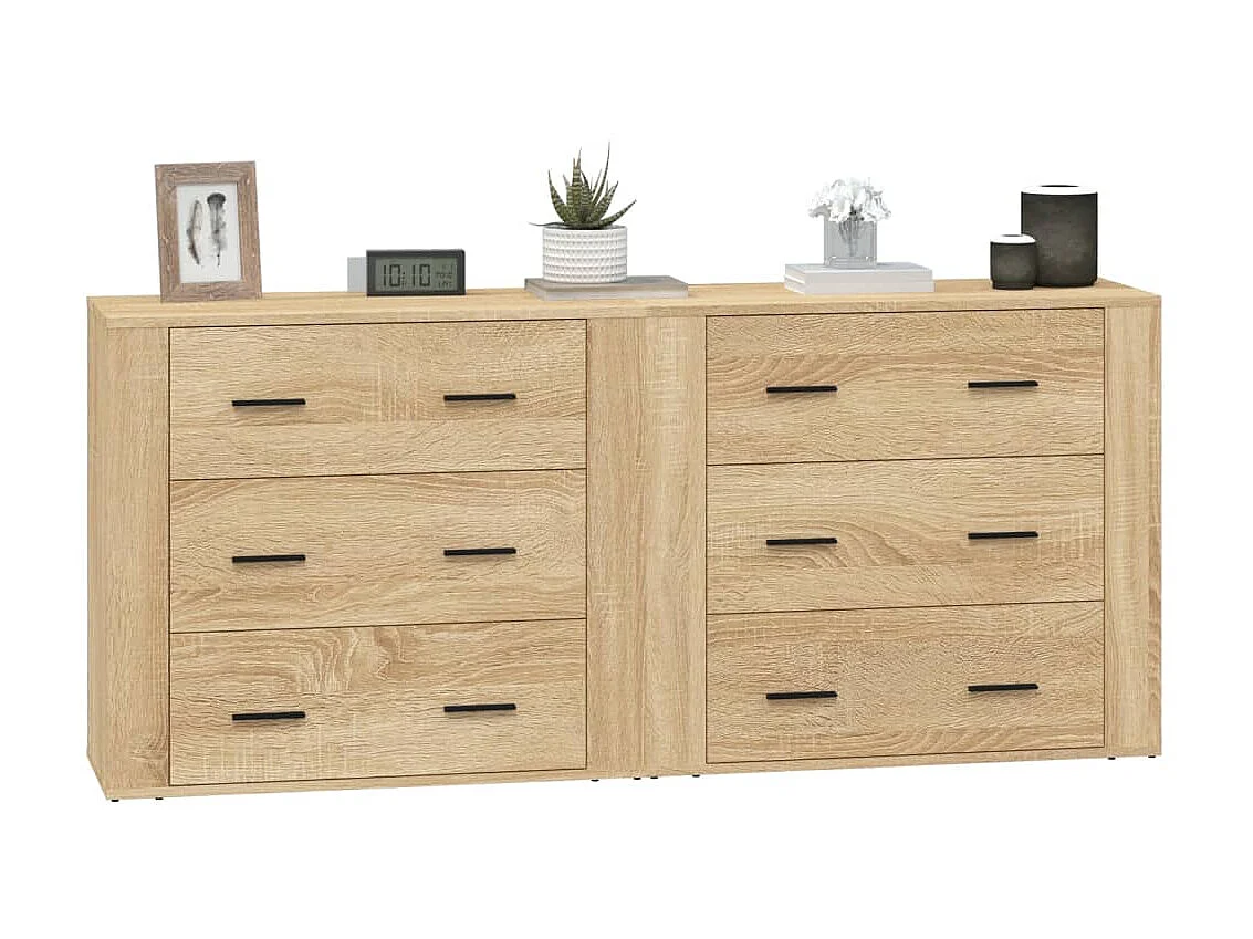 Aparadores 2 piezas madera contrachapada color roble sonoma ES46617