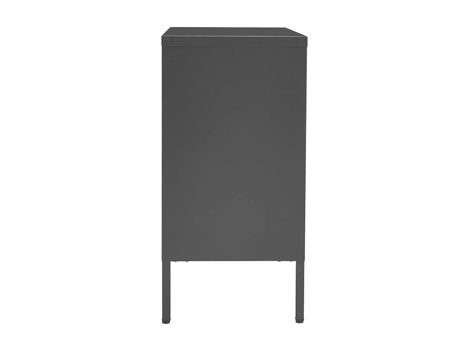 Buffet Anthracite 75x35x70 cm Acier et verre trempé EGER38617