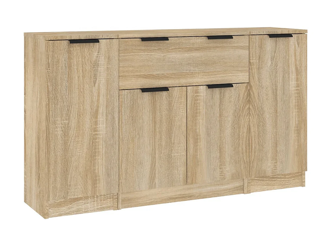 Buffets 3 pcs Chêne sonoma Bois d'ingénierie EGER42759