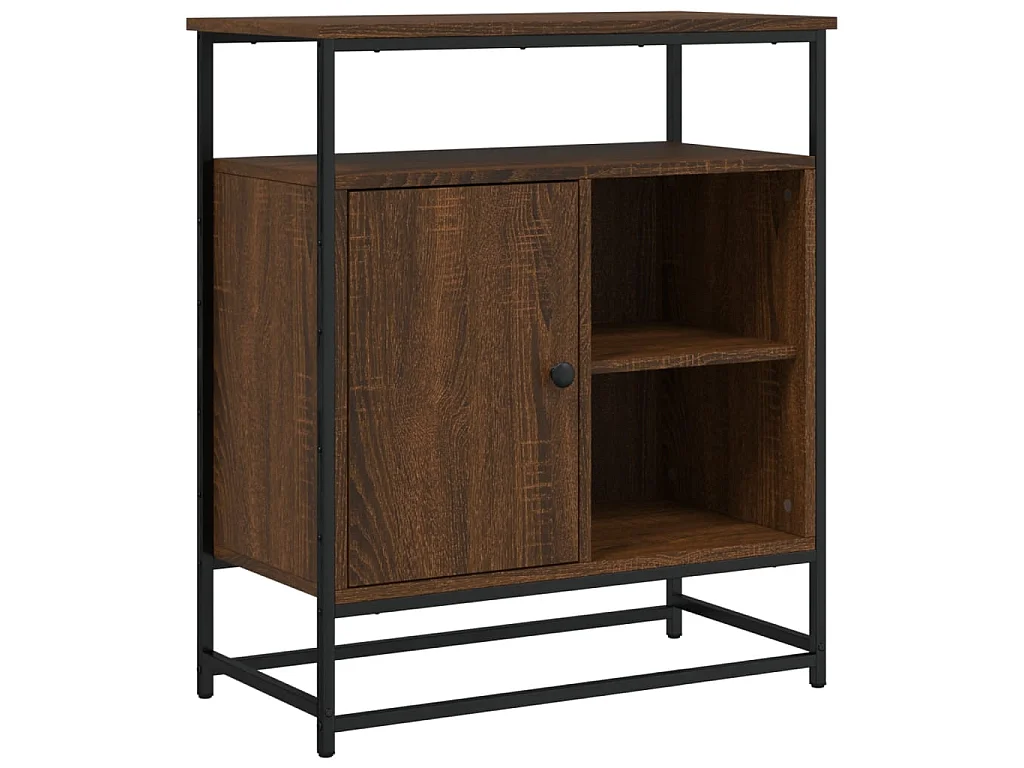 Buffet chêne marron 69x35x80 cm bois d'ingénierie QWE45144