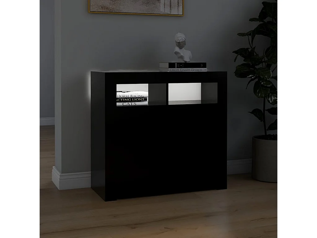 Dressoir met LED-verlichting 80x35x75 cm zwart NL287304