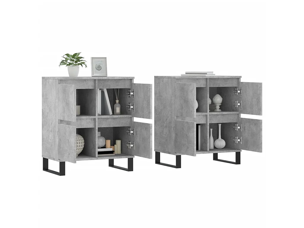 Aparadores 2 pcs derivados de madeira cinzento cimento PT116968