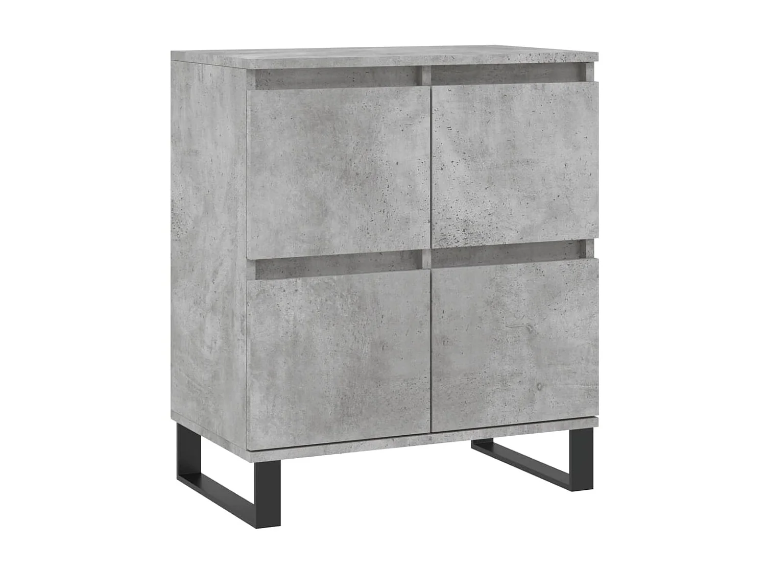 lot de 2 Buffets gris béton bois d'ingénierie QWE56169