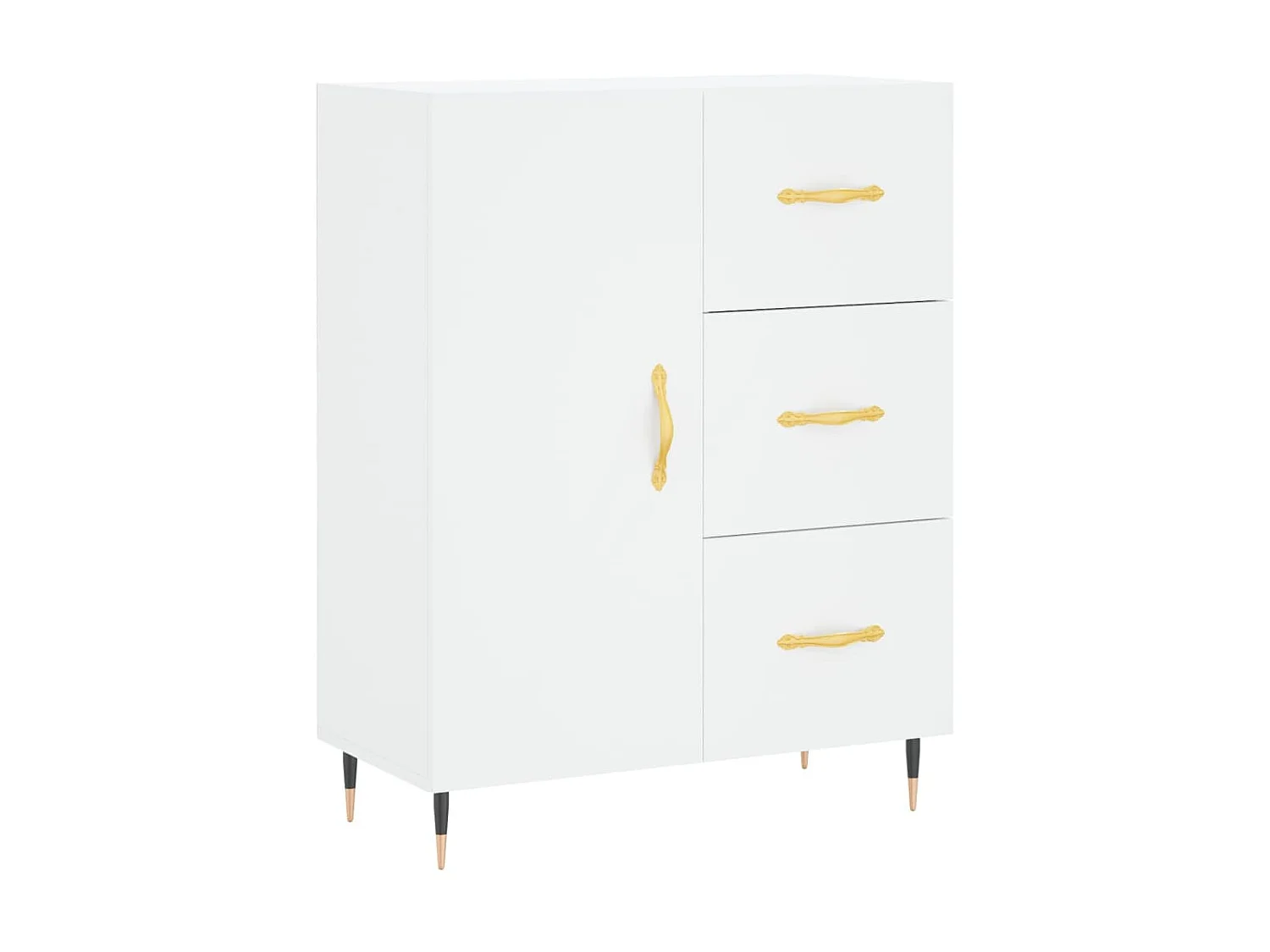 Buffet blanc 69,5x34x90 cm bois d'ingénierie QWE76710