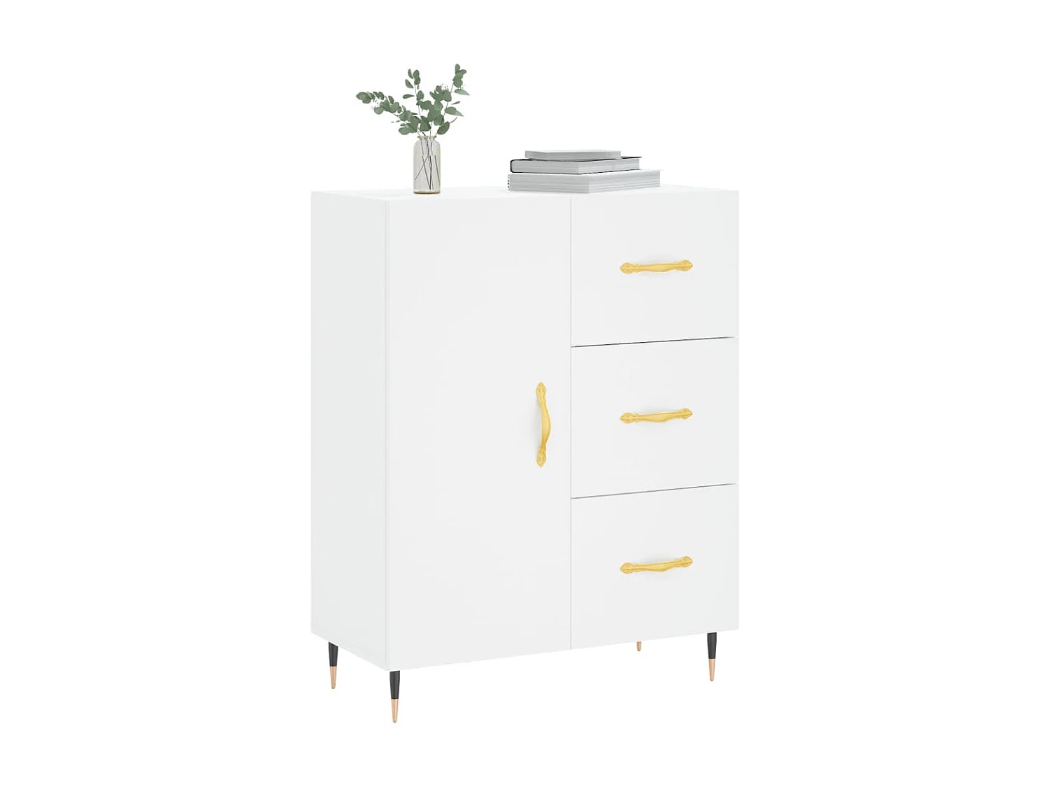 Buffet blanc 69,5x34x90 cm bois d'ingénierie QWE76710