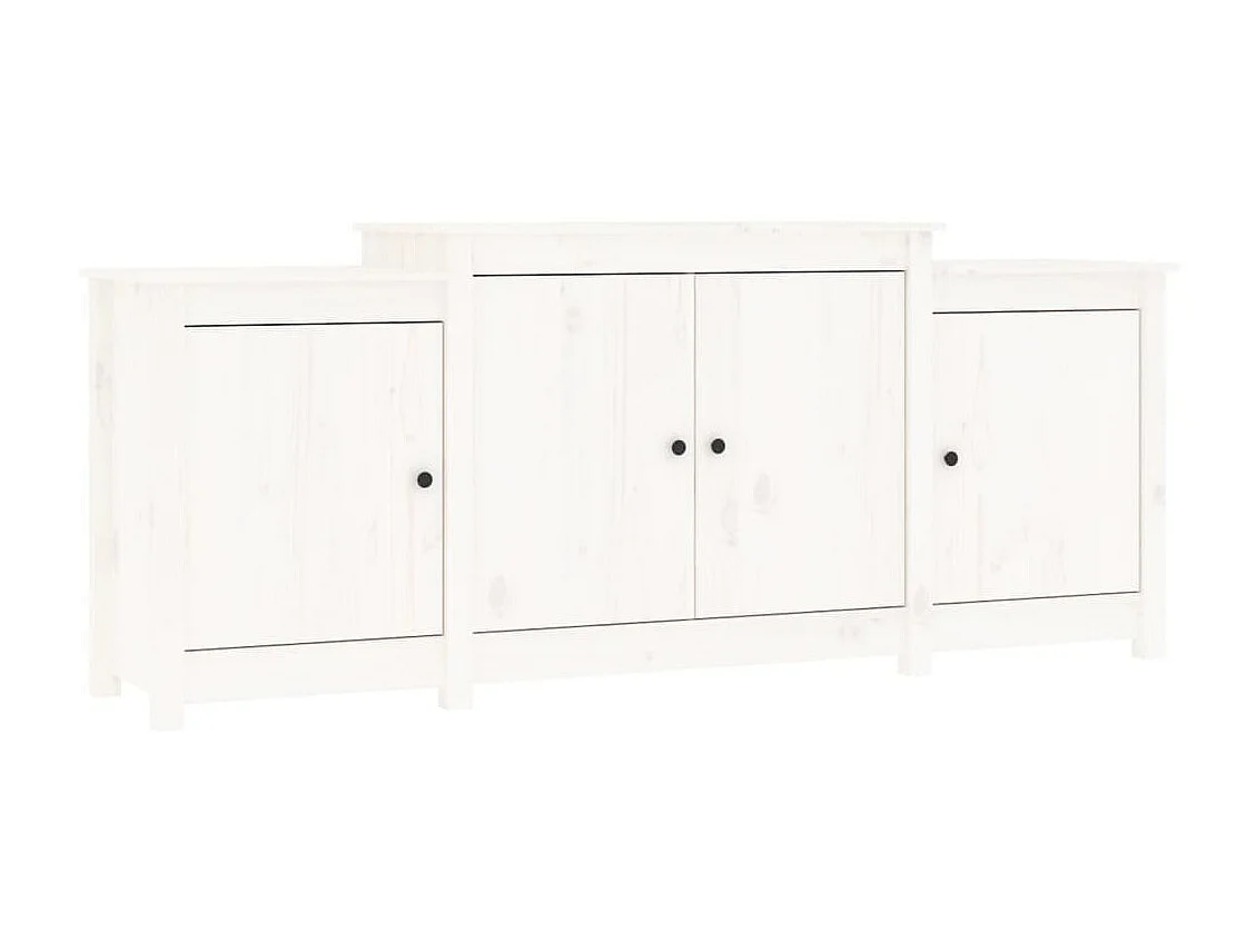 Buffet Blanc 164x37x68 cm Bois massif de pin EGER90226