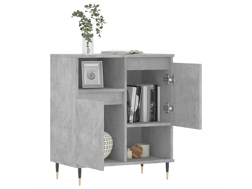 Buffet Gris béton 60x35x70 cm Bois d'ingénierie QWE55395