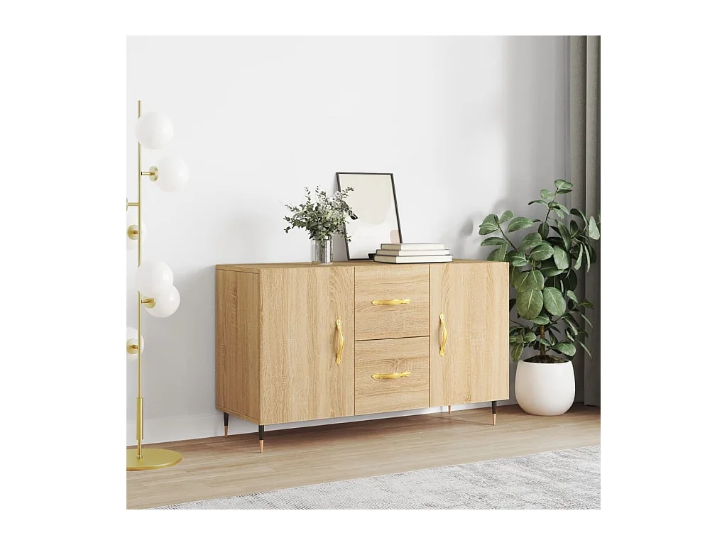 Buffet chêne sonoma 100x36x60 cm bois d'ingénierie QWE12011