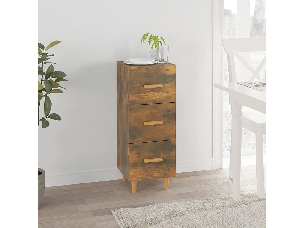 Buffet Chêne fumé 34,5x34x90 cm Bois d'ingénierie EGER53011
