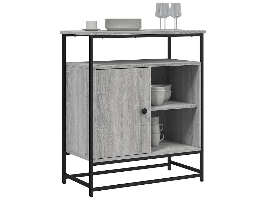 Dressoir 69x35x80 cm bewerkt hout grijs sonoma eikenkleurig NL519890