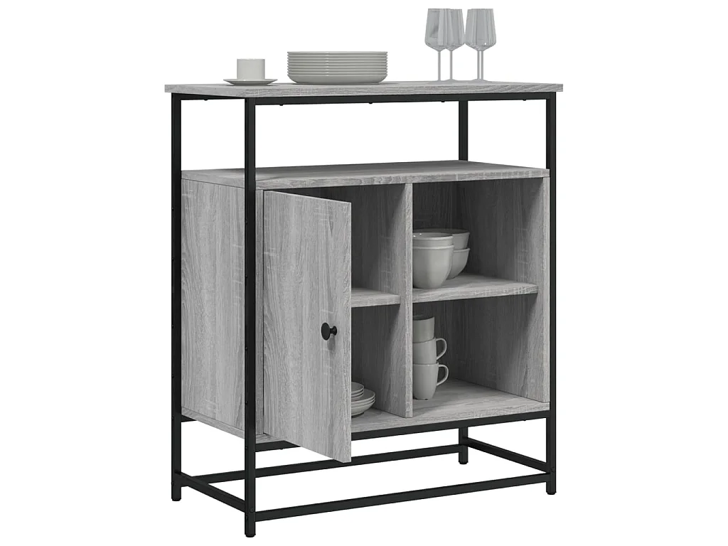 Dressoir 69x35x80 cm bewerkt hout grijs sonoma eikenkleurig NL519890