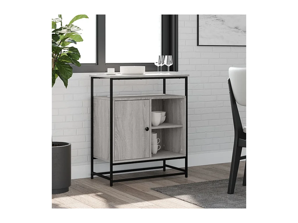 Buffet sonoma gris 69x35x80 cm bois d'ingénierie QWE76825