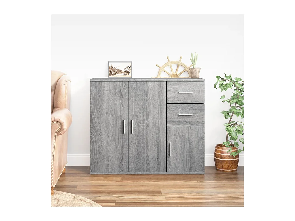 Buffet Sonoma gris 91x29,5x75 cm Bois d'ingénierie EGER62572