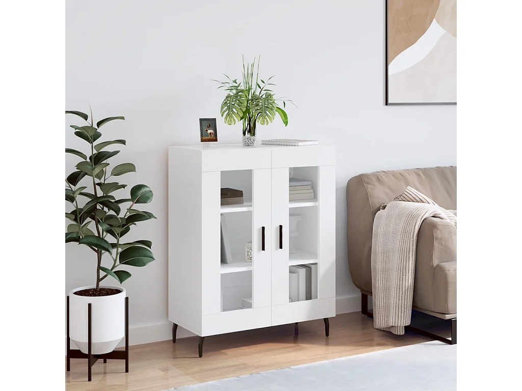 Dressoir 69,5x34x90 cm bewerkt hout wit NL446952