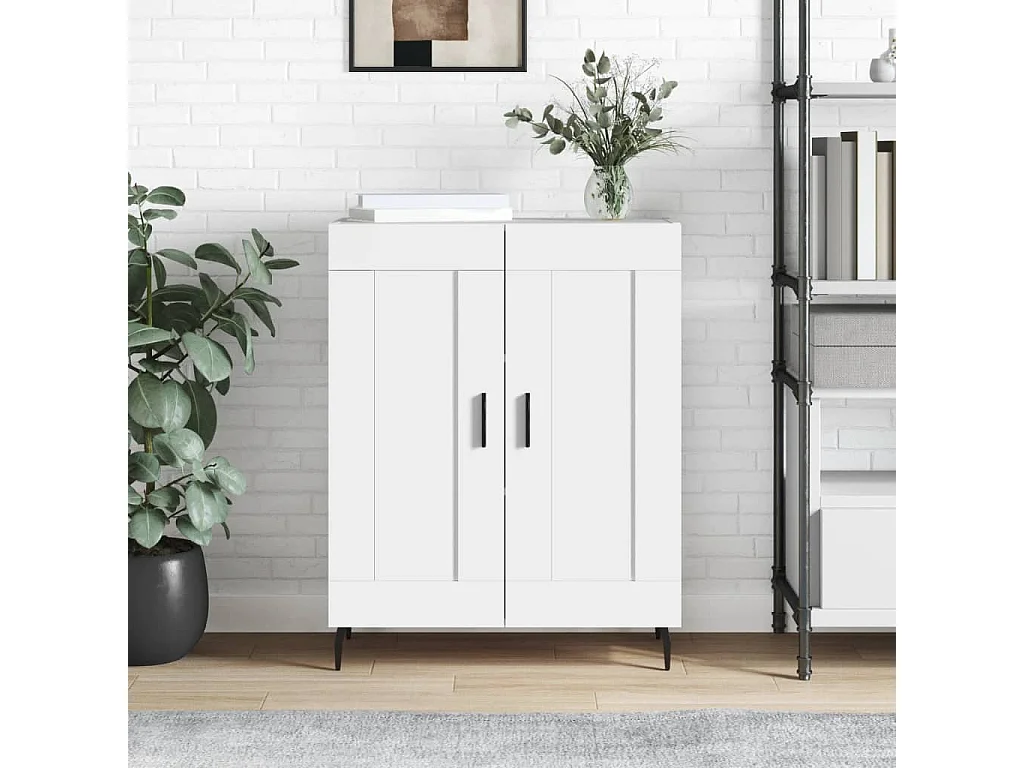 Buffet blanc 69,5x34x90 cm bois d'ingénierie QWE40837