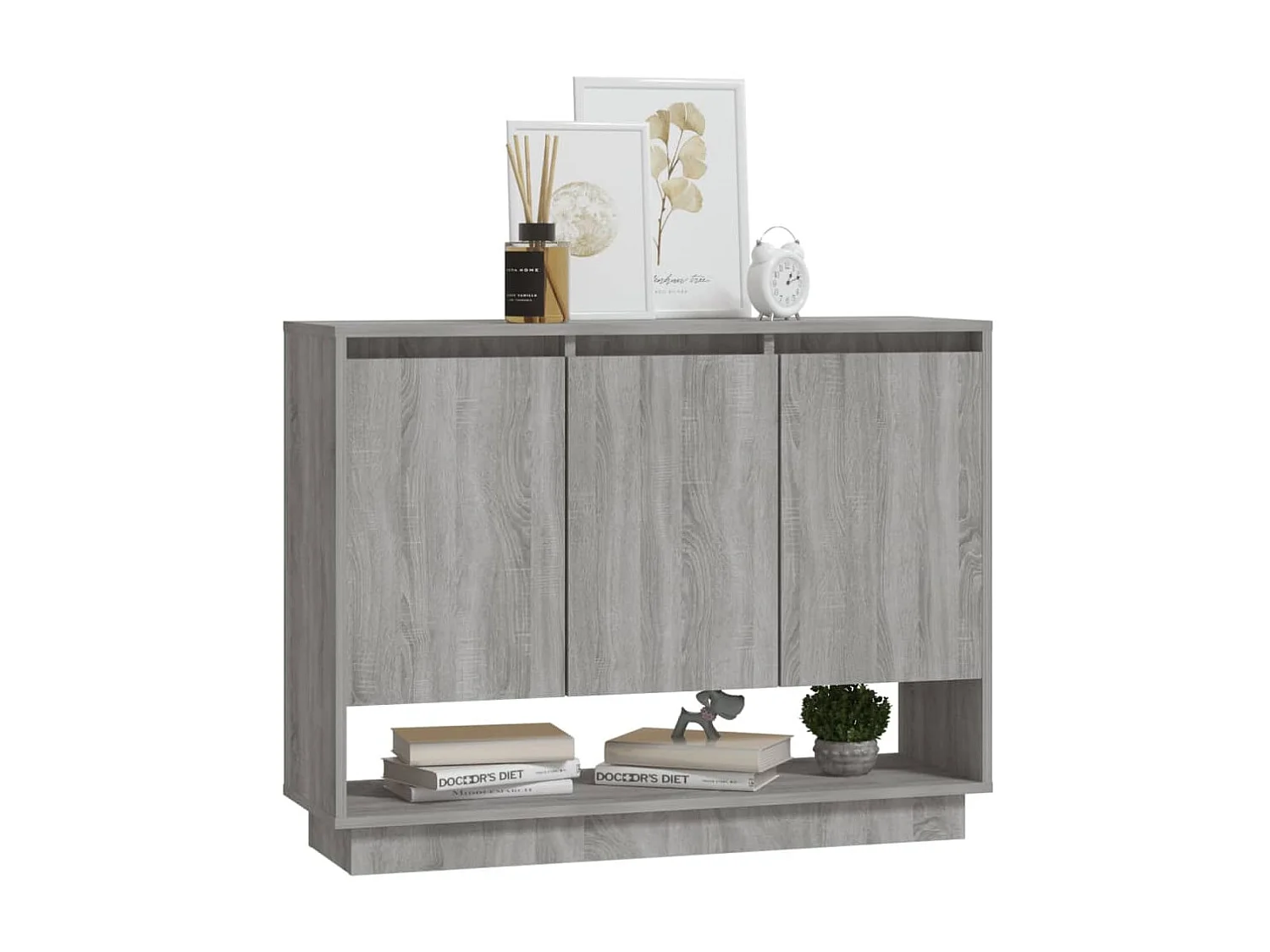 Buffet Sonoma gris 97x31x75 cm Aggloméré EGER29283