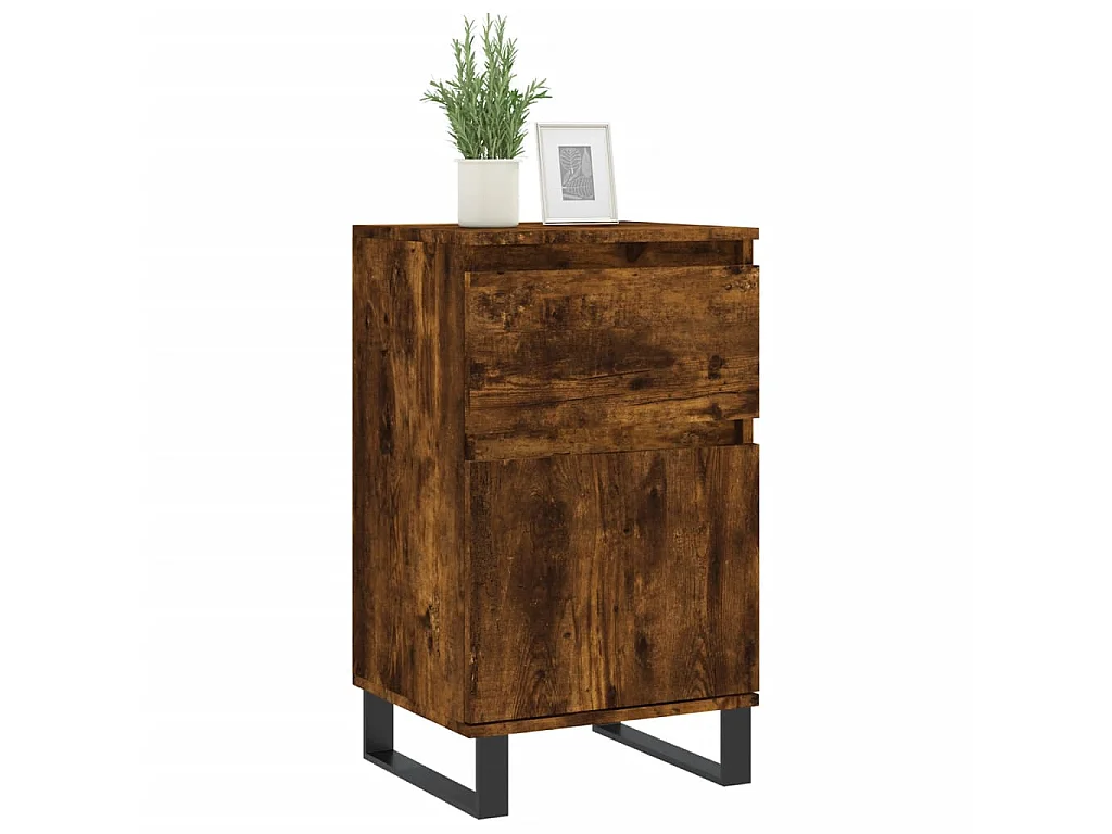 Dressoirs 2 st 40x35x70 cm bewerkt hout gerookt eikenkleurig NL11726